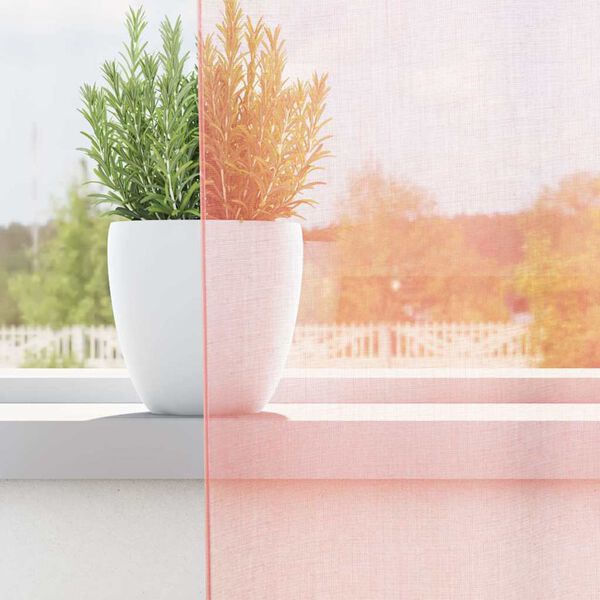 vidaXL Voile kardinad varrastega taskutega 2 tk Roosa