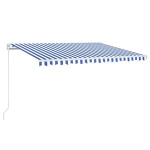 vidaXL k&auml;sitsi sisset&otilde;mmatav varikatus, 450 x 350 cm, sinine ja valge