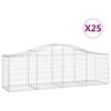 vidaXL kaarekujulised gabioonkorvid 25 tk, 200x50x60/80 cm, raud