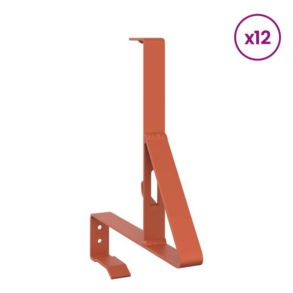 vidaXL Lumi kaitse tugi 12 pcs Punane 29,5 x 3 x 34,5 cm Teras
