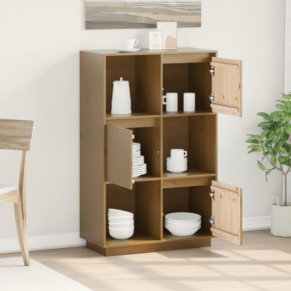 vidaXL k&otilde;rge kapp, meepruun, 74 x 35 x 117 cm, toekas m&auml;nnipuit