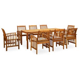 3058091 vidaXL 9 Piece Garden Dining Set with Cushions Solid Acacia Wood (45963+312128+2x312129)