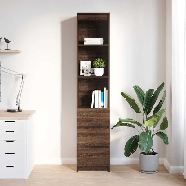vidaXL Highboard pruun tamm 37,5x35x180 cm Engineered Wood