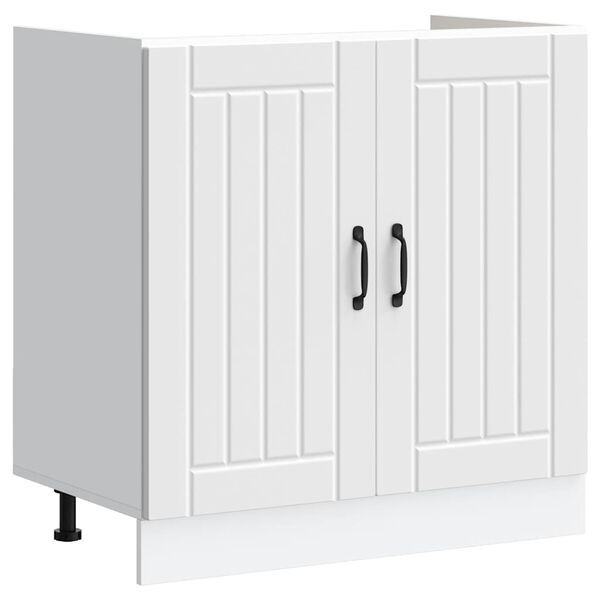 vidaXL Valamu aluskapp Lucca, valge, tehispuit