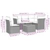 vidaXL 6-osaline aiadiivani komplekt patjadega, hall, polürotang