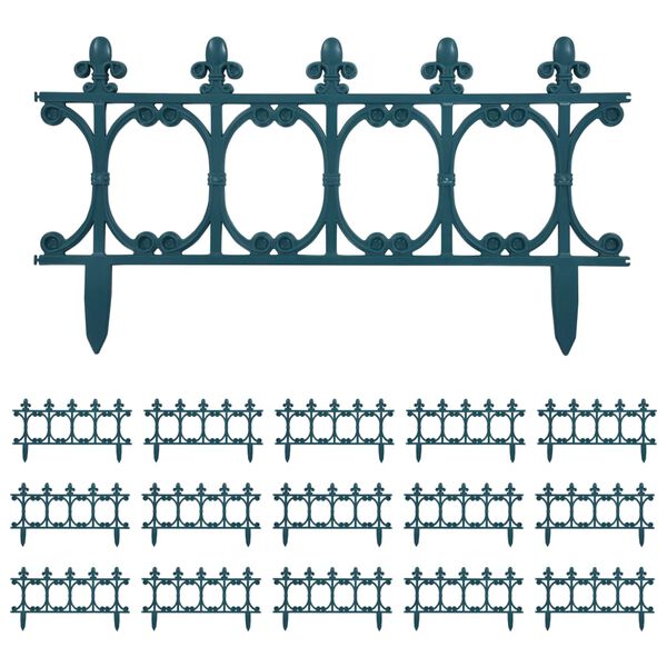 vidaXL murupiirded 16 tk rohelised 10 m PP