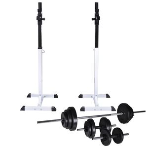 vidaXL kangi- ja k&uuml;kiraam kangi ja hantlitega 30,5 kg