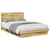 vidaXL voodiraam peatsiga ilma madratsita 120x200 cm t&auml;ispuidust tamm