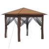 vidaXL Gazebo nelja k&uuml;lgseina ka 2,6 x 2,6 m Bež ja pruun