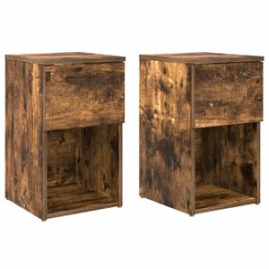 vidaXL Voodikapp 2 pcs Suitsutatud tamm 29 x 31,5 x 49 cm Tehispuit