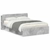 vidaXL Voodiraam ladustamisega peaga Betoonhall 140 x 190 cm Tehispuit