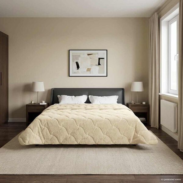 vidaXL T&auml;ispika aasta tekk Rapistatud cream 220 x 260 cm