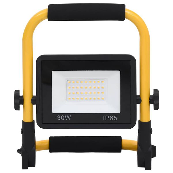 vidaXL k&auml;epidemega LED prožektor 30 W, soe valge