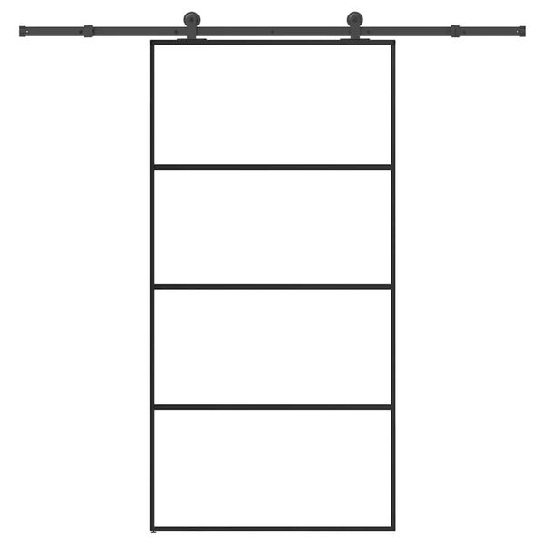 vidaXL liuguks tarvikutega, 102,5 x 205 cm, ESG-klaas ja alumiinium