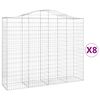 vidaXL kaarekujulised gabioonkorvid 8 tk, 200x50x160/180 cm, raud