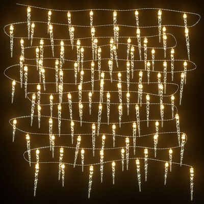 vidaXL jõulutuled jääpurikad 100 LEDiga, soe valge, 10 m, akrüül PVC