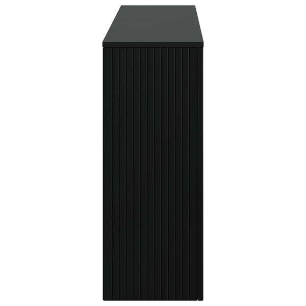 vidaXL Konsoollaud Triibuline Must 155 x 29 x 74 cm T&ouml;&ouml;deldud puit