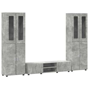 vidaXL Telerikapi komplekt sahtliga FLORIN 3 pcs Betoonhall Tehispuit