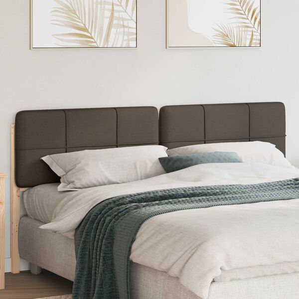 vidaXL Polsterdatud voodiots peaga Pruun ja taupe 200 cm Tahke m&auml;nd
