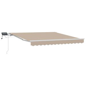 vidaXL K&auml;igukohandatav varikatus Beež 300 x 250 cm Kangas ja teras