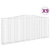 vidaXL kaarekujulised gabioonkorvid 9 tk, 400x30x160/180 cm, raud