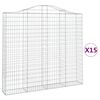 vidaXL kaarekujulised gabioonkorvid 15 tk, 200x30x180/200 cm, raud
