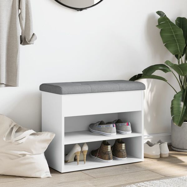 vidaXL kingapink, valge, 62 x 32 x 50 cm, t&ouml;&ouml;deldud puit