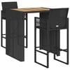 vidaXL 3-osaline aiatangide komplekt ilma patjadeta Black