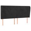 vidaXL voodipeats servadega, must, 183x23x118/128 cm, samet