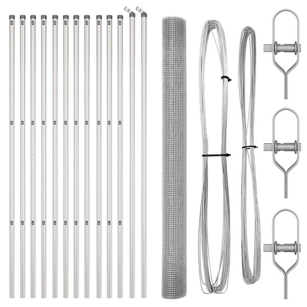vidaXL Aiapost Hõbedane 25 x 1,5 m (25 x 25 mm võrgu) Teras