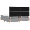 vidaXL LED Box Spring Voodi madratsiga Helehall 200 x 200 cm kangas
