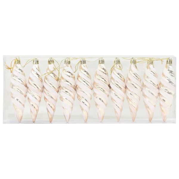 vidaXL Jõuluspiraali kujuline pall 40 pcs šampanjavärvi