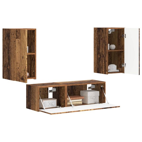 vidaXL TV seinakapikomplekt 4 pcs Vana puit Tehispuit