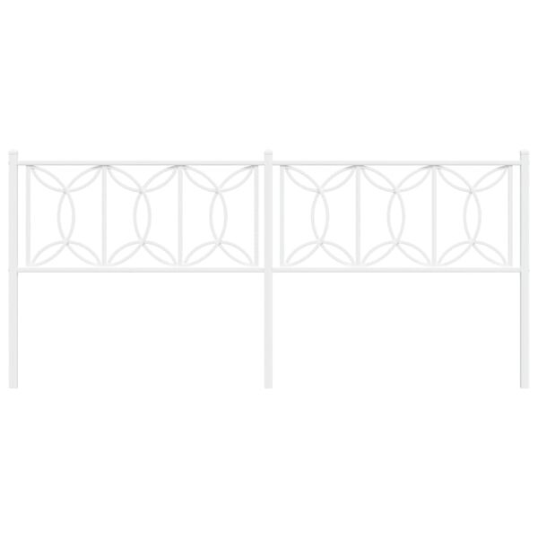 vidaXL metallist voodipeats, valge, 193 cm