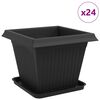 vidaXL Taimepotid 24 pcs Must 38 x 38 x 30 cm Plastmass