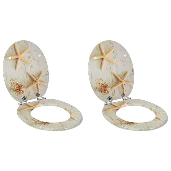 vidaXL Tualettsari 2 pcs Kollane ja Valge 44 x 38 cm MDF plaat