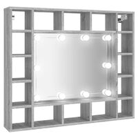 vidaXL peegelkapp LEDiga, hall Sonoma tamm, 91 x 15 x 76,5 cm