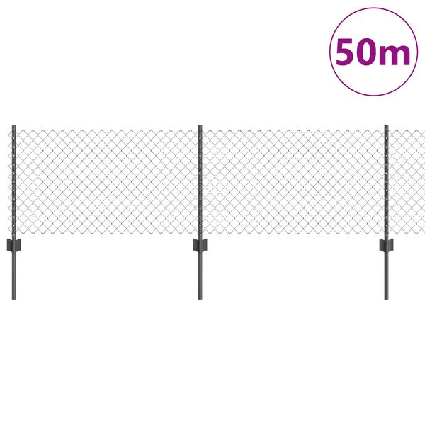 vidaXL Aed koos postiga Hall 0,4 x 50 m Terased ja PVC