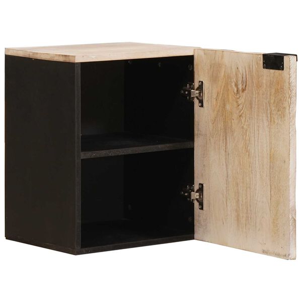 vidaXL Vannitoa rippkapp uksega Valge 38 x 33 x 48 cm Tugev mango puu