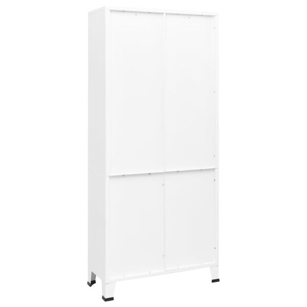 vidaXL tööstuslik raamaturiiul, valge, 80 x 32 x 180 cm, teras