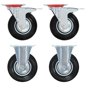 vidaXL m&ouml;&ouml;blirattad 4 tk, 125 mm