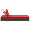 vidaXL solaariumitool ujuva padjaga, pruun polürotangist