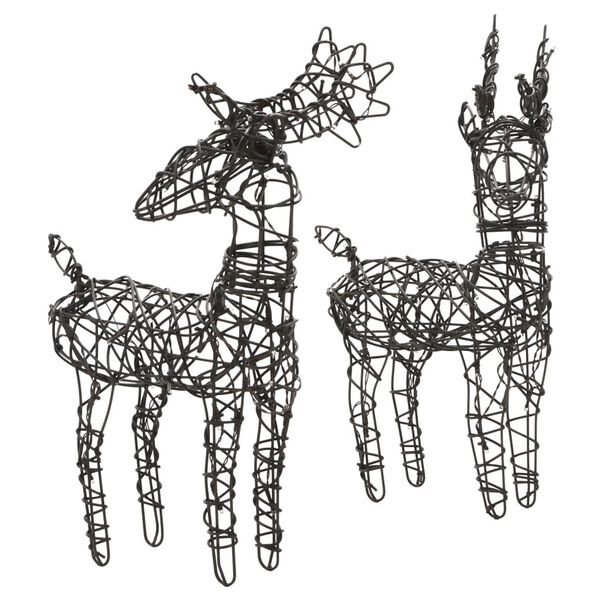 vidaXL jõulukaunistus põhjapõder ja saan, 160 LEDi, soe valge, rotang