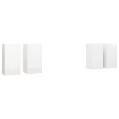 vidaXL telerikapid 4 tk, kõrgläikega valge, 30,5 x 30 x 60 cm, puitlaastplaat
