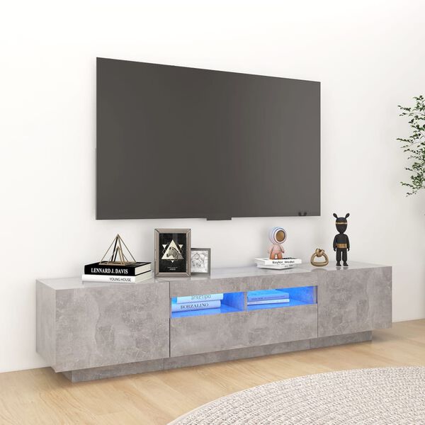 vidaXL telerialus LED-tuledega, betoonhall, 180 x 35 x 40 cm