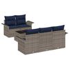 vidaXL Aia Diivanikomplekt padjaga 6 pcs Hall pol&uuml;rotang