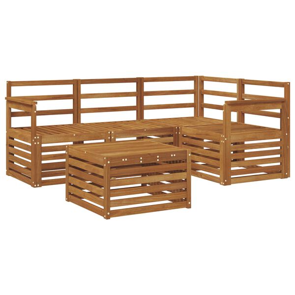 vidaXL V&auml;li diivanikomplekt 5 pcs Neutraalne Tugev akatsiapuu