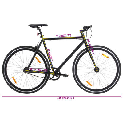 vidaXL ühekäiguline jalgratas, must, 700C 51 cm