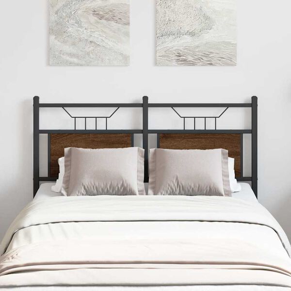 vidaXL vahetatav voodipeats pruun tamm 120 cm tehispuit ja teras