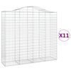 vidaXL kaarekujulised gabioonkorvid 11 tk, 200x50x180/200 cm, raud